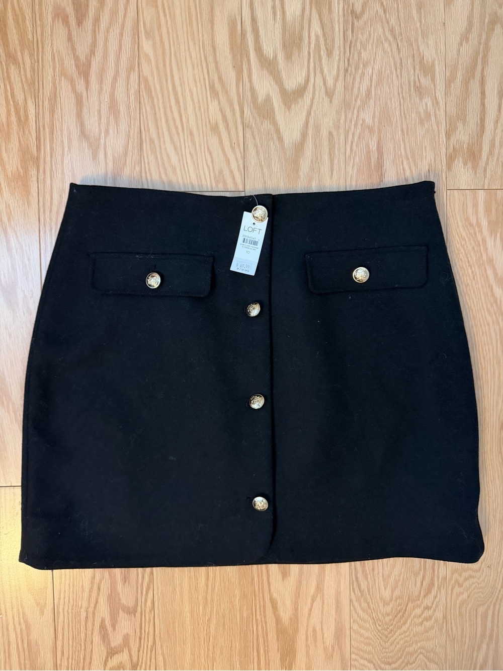 LOFT Black Wool Mini Skirt Sz 12